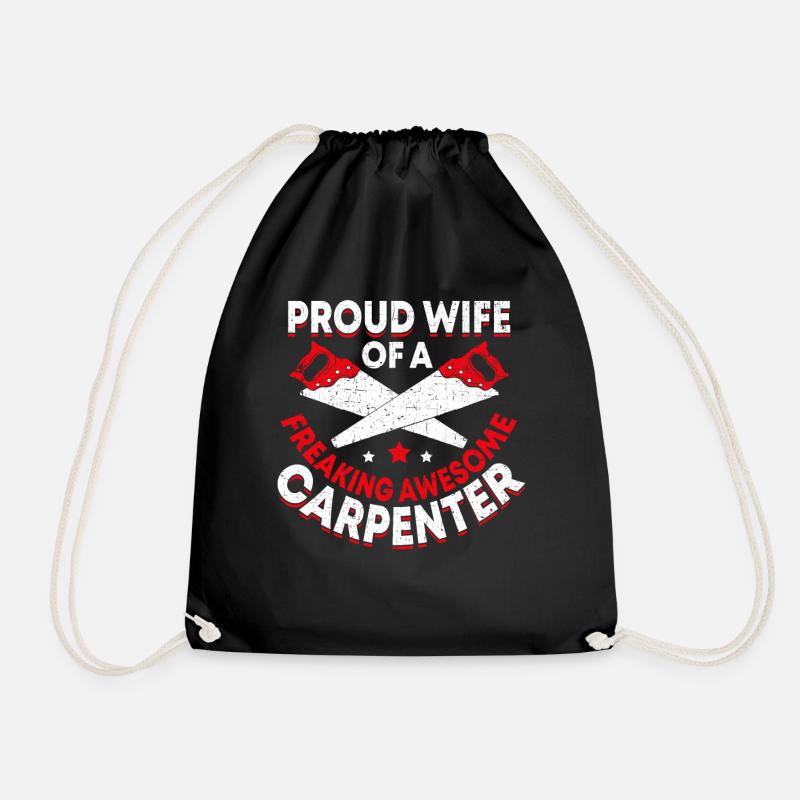 Carpenter Wife Carpenter Carpenter - Drawstring Bag - black