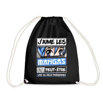 Manga Fille Japonais Kawaii - Sac de sport léger - noir - Devant