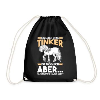 Reitlehrer Tinker Pferd - Turnbeutel - Schwarz - Vorne