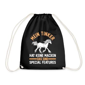 Reiter Pferd Tinker - Turnbeutel - Schwarz - Vorne