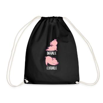 Pig Yoga cochons doux sport inhale expirer - Sac de sport léger - noir - Devant