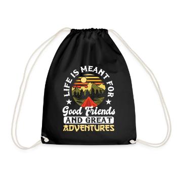 Hiking Mountain Hike - Drawstring Bag - black - Front