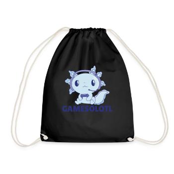 Gamesolotl lustiges Axolotl Wortspiel für Gamer - Turnbeutel - Schwarz - Vorne
