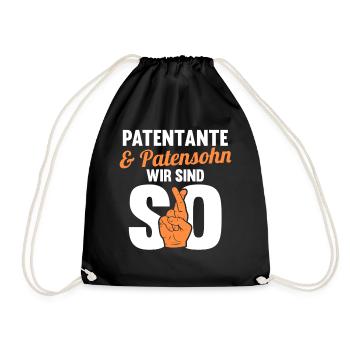 Patentante Patin Taufe Patenkind Patensohn - Turnbeutel - Schwarz - Vorne