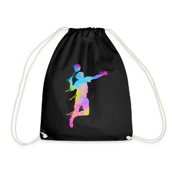 Badminton Fan Squash Coach Club Women - Drawstring Bag - black - Front