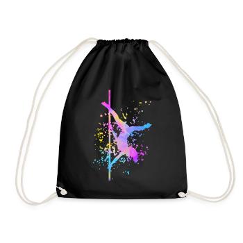 Pole Dance Fitness Color Splash Pole Dance - Drawstring Bag - black - Front