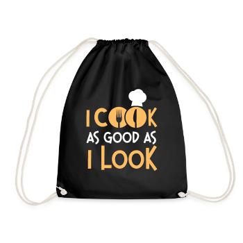 Cooking Cook Kitchen Chef I Cook - Turnbeutel - Schwarz - Vorne