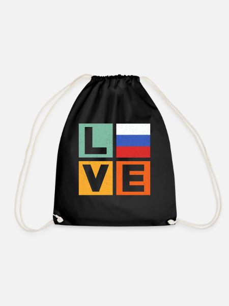 Russland Liebe - Turnbeutel - Schwarz
