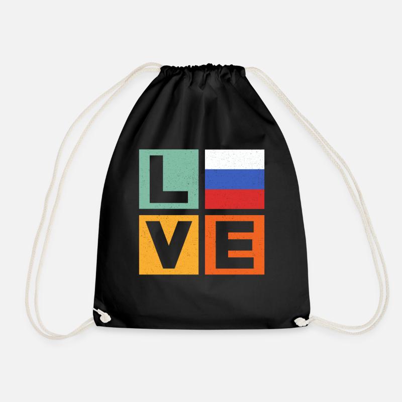 Russland Liebe - Turnbeutel - Schwarz