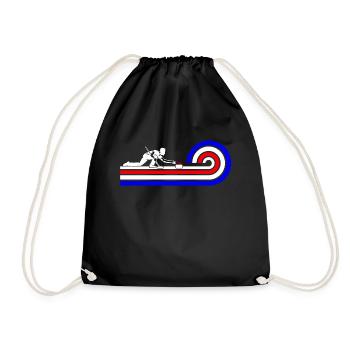 Retro Curling Design with Curler Silhouette - Turnbeutel - Schwarz - Vorne