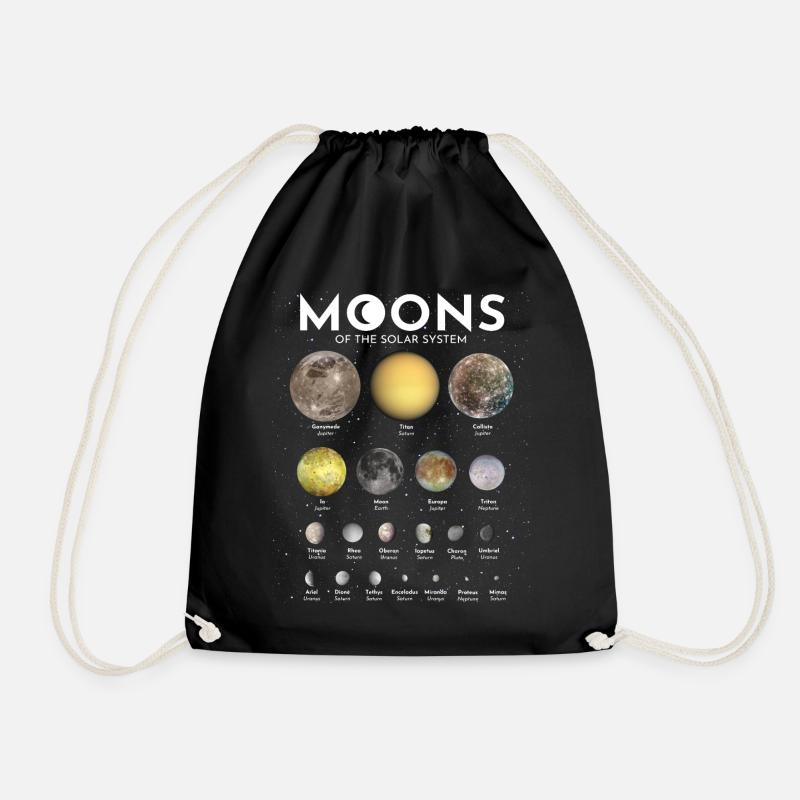 Lunes du système solaire - Sac de sport léger - noir
