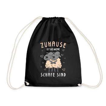 Zuhause Ist Wo Meine Schafe Sind Schäfer - Turnbeutel - Schwarz - Vorne