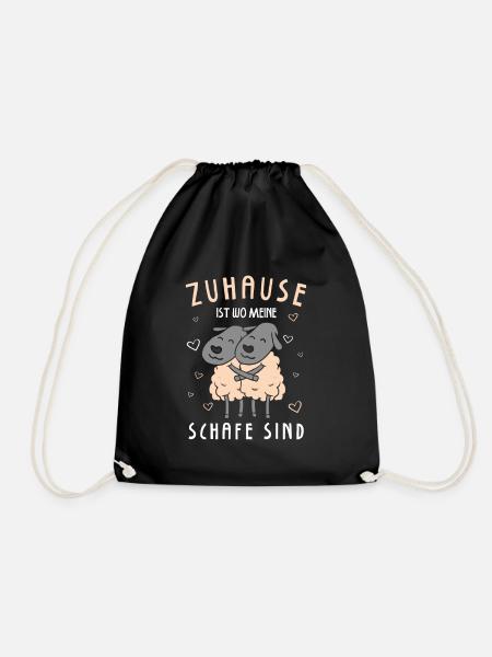 Zuhause Ist Wo Meine Schafe Sind Schäfer - Turnbeutel - Schwarz