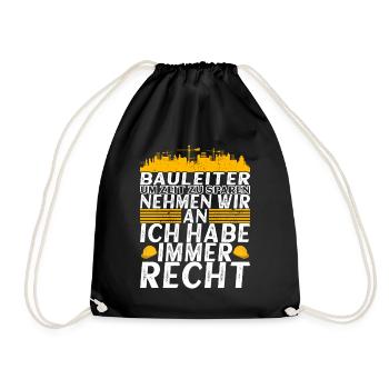 Bauleitung Bauleiter Handwerker - Turnbeutel - Schwarz - Vorne