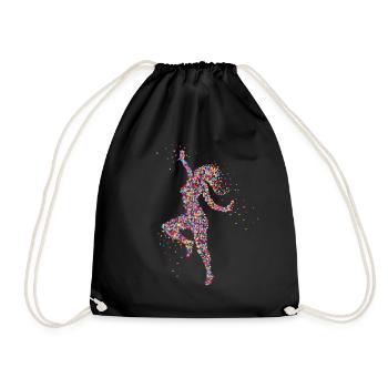 Tanzen Fitness Workout Geschenk - Turnbeutel - Schwarz - Vorne