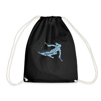 Ski skier Skiing Skiing - Drawstring Bag - black - Front