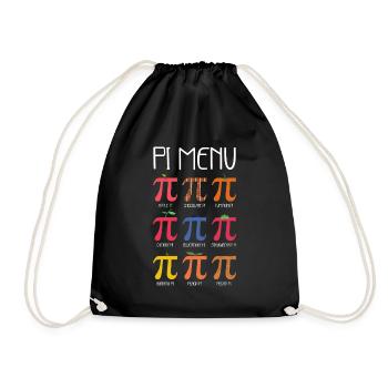 Pi-Torten-Menü Pi-Mathe-Lehrer Pi-Tag - Turnbeutel - Schwarz - Vorne