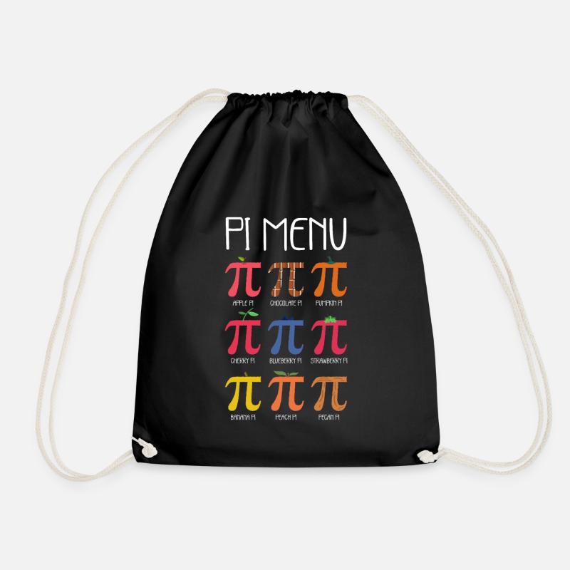 Pi-Torten-Menü Pi-Mathe-Lehrer Pi-Tag - Turnbeutel - Schwarz