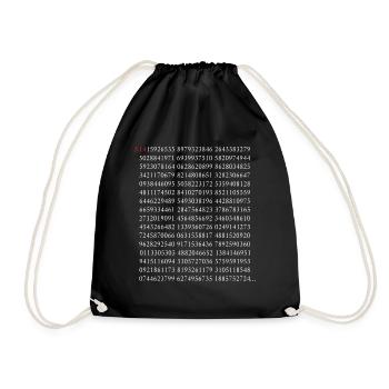 Les 500 premiers chiffres du nombre de cercle Pi 3.14 Math - Sac de sport léger - noir - Devant
