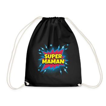 Super Maman super héro supermaman - Sac de sport léger - noir - Devant