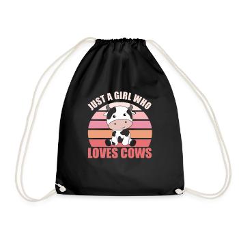 Juste une fille qui aime les vaches mignonnes vache animale - Sac de sport léger - noir - Devant