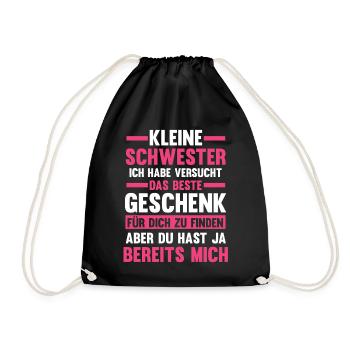 Schwestern Geschwister Schwester - Turnbeutel - Schwarz - Vorne