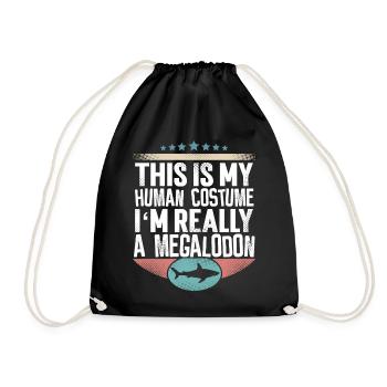 Megalodon Riesen Hai - Turnbeutel - Schwarz - Vorne