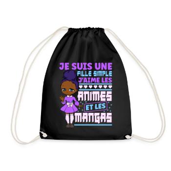 Animé Manga Humour Japonais Kawaii Fille - Sac de sport léger - noir - Devant