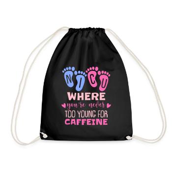 Caffeine NICU Nurse - Drawstring Bag - black - Front