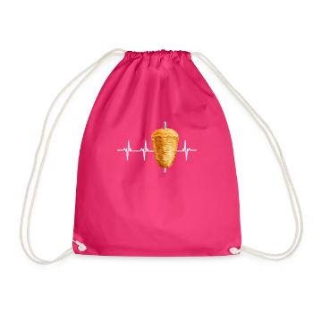 Döner Spieß Kebab Herzschlag Puls - Turnbeutel - Fuchsia - Vorne