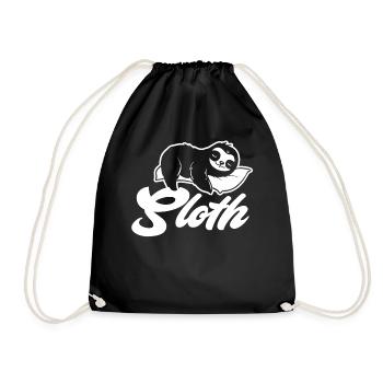 Sloth Lazy Sloths Sweet - Drawstring Bag - black - Front