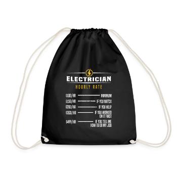 Ingénieur électricien Drôle Électricien Taux horaire - Sac de sport léger - noir - Devant
