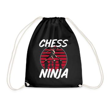 Chess Player Piece Vintage Ninja - Drawstring Bag - black - Front