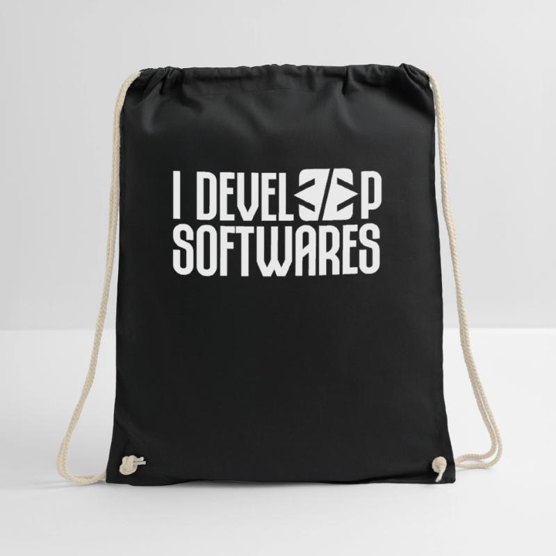 I develop software software developers Drawstring Bag