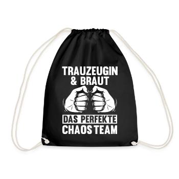 Trauzeugin - Turnbeutel - Schwarz - Vorne