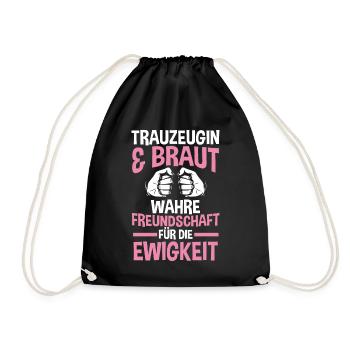 Trauzeugin - Turnbeutel - Schwarz - Vorne