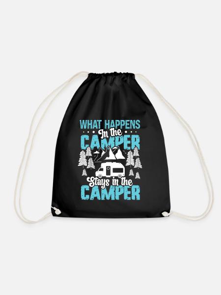 What Happens in the Camper stays in the Camper - Turnbeutel - Schwarz