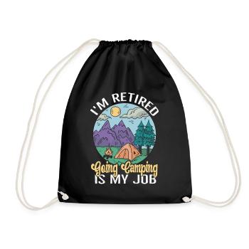 I'm retired Camping is my Job Rentner Camper - Turnbeutel - Schwarz - Vorne