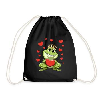 Belle grenouille drôle Saint Valentin - Sac de sport léger - noir - Devant