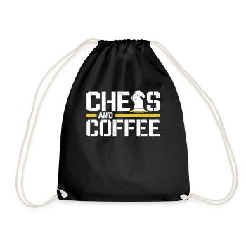 Chess Player Piece Vintage Coffee - Drawstring Bag - black - Front