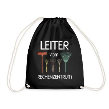 Leiter vom Rechenzentrum Garten Gärtner Geschenk - Turnbeutel - Schwarz - Vorne