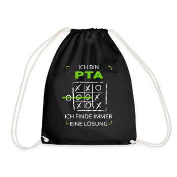 Ich bin PTA Drei Gewinnt Lustig Witzig - Turnbeutel - Schwarz - Vorne