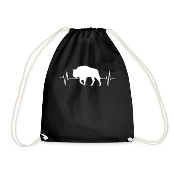 Bison Bison Bison Forest Animals Animal Lovers Gift - Drawstring Bag - black - Front