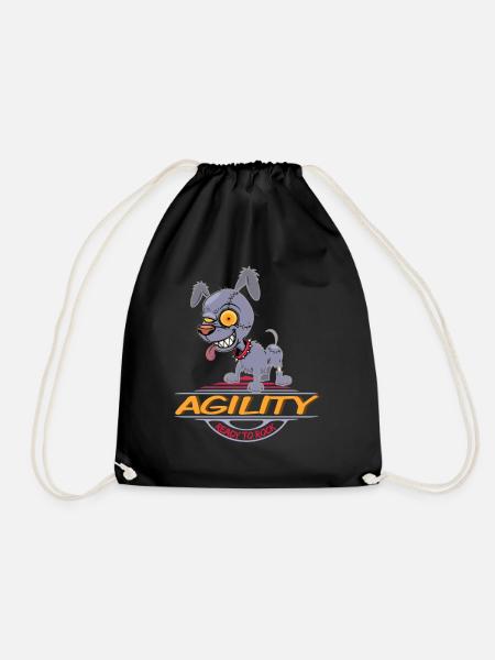 AGILITY HUND, HUNDESPORT MOTIV FÜR HUNDE FAN - Turnbeutel - Schwarz