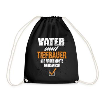 Vater und Tiefbauer - Turnbeutel - Schwarz - Vorne