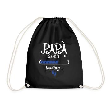 Papa 2023 Loading Schwangerschaft Vater Geburt - Turnbeutel - Schwarz - Vorne