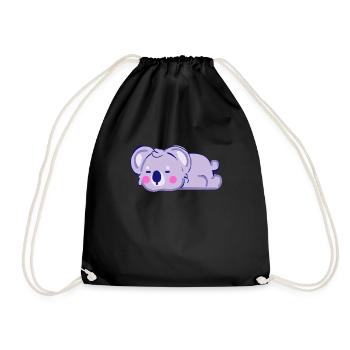 Schlafendes Koala - Turnbeutel - Schwarz - Vorne