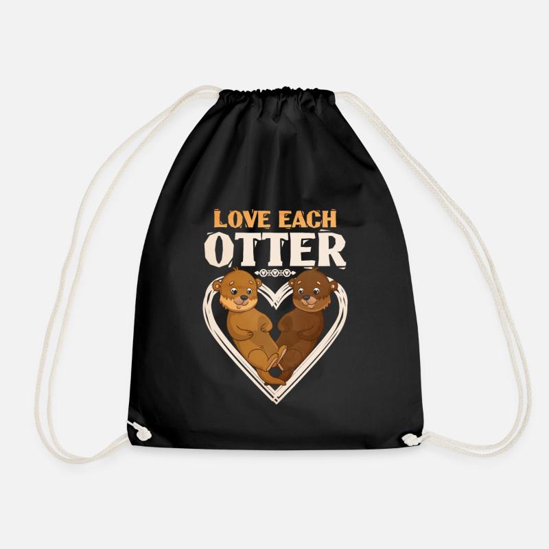 otter, geburtstag, geschenk, süß, tier, fischotter - Turnbeutel - Schwarz