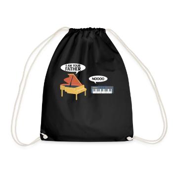Piano Teacher Pianist Keyboard - Drawstring Bag - black - Front