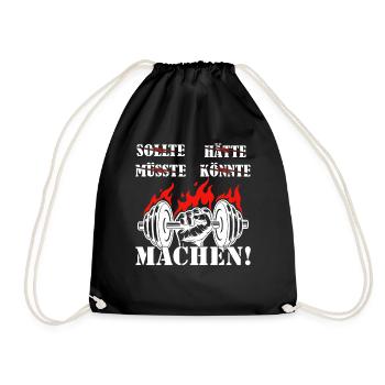 Rote Flammenkraft: Machen! - Turnbeutel - Schwarz - Vorne